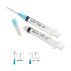 3D Dental Endo Irrigating 23GA with Syringe Side Vent Blue, Bx/100